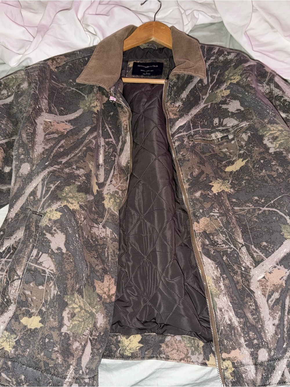 Abercrombie & Fitch Brown Camouflage Quilted Jacket